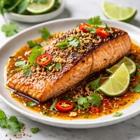 Pan Seared Salmon with a Tangy Thai Sauce