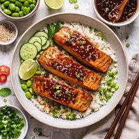 Pan Seared Salmon with Tare Sauce