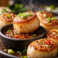 Pan Seared Scallops with Asian Dipping Sauce