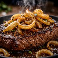 Pan Seared Steak and Onions