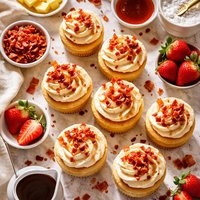 Pancake Cupcakes with Maple Bacon Buttercream Frosting