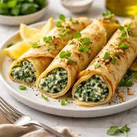Pancakes Crepes Filled with Spinach Filling Only