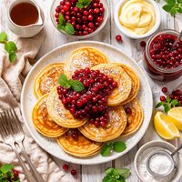 Pancakes with Lingonberries Sweden