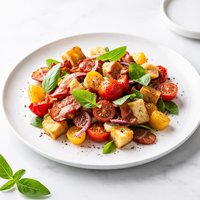 Panzanella Salad with Bacon Tomato and Basil