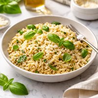 Parmesan and Basil Orzo