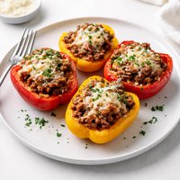 Parmesan Beef Stuffed Bell Peppers
