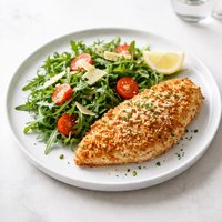 Parmesan Crusted Chicken with Arugula Salad