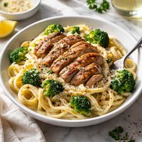 Parmesan Pasta with Grilled Chicken and Broccoli