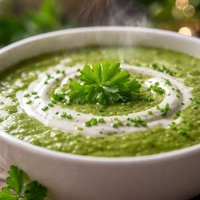 Parsley Soup with Chive Cream