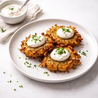 Parsnip Potato Latkes W Horseradish Cream