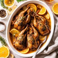 Partridges with Orange and Vermouth Sauce