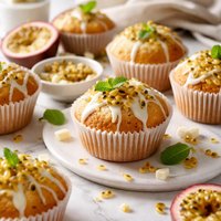Passionfruit and White Chocolate Muffins
