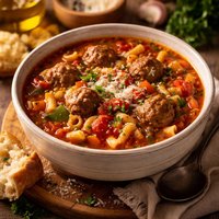 Pasta and Meatball Soup