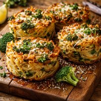 Pasta Cakes with Broccoli