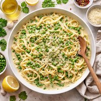 Pasta Cream Sauce with Peas