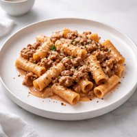Pasta in Pink Sauce with Sausage Ragu