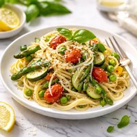 Pasta Limone with Sauteed Garden Veggies