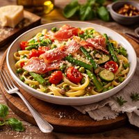 Pasta Primavera with Prosciutto
