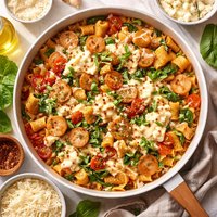 Pasta Rustica with Chicken Sausage and Three Cheeses