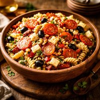 Pasta Salad with Pepperoni and Cheese