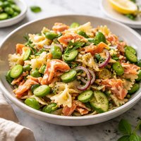 Pasta Salad with Smoked Salmon and Fava Beans