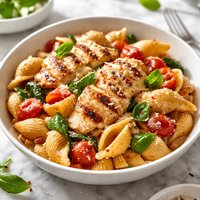Pasta Shells with Grilled Chicken Mozzarella