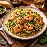 Pasta W Pesto Shrimp