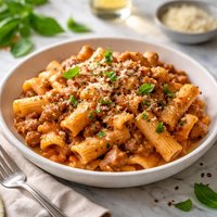 Pasta with a Meaty Blush