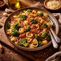 Pasta with Broccoli Crispy Prosciutto and Toasted Breadcrumbs