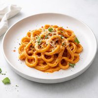 Pasta with Creamy Red Roasted Pepper Sauce