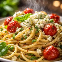 Pasta with Herbed Goat Cheese and Cherry Tomatoes