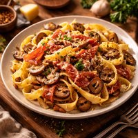Pasta with Mushrooms and Prosciutto