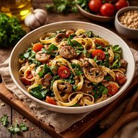 Pasta with Mushrooms and Vegetables
