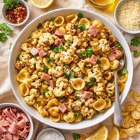 Pasta with Roasted Cauliflower and Ham