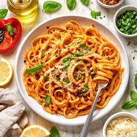 Pasta with Roasted Red Pepper Sauce