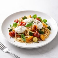 Pasta with Roasted Vegetables and Cream Cheese
