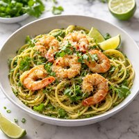 Pasta with Shrimp and Cilantro Lime Pesto