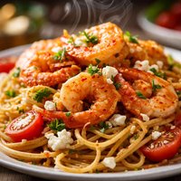 Pasta with Shrimp and Feta Cheese