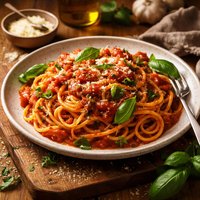 Pasta with Spiced Tomato Basil Sauce