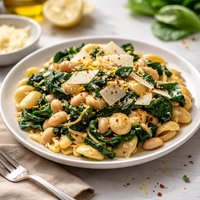 Pasta with Spinach Beans and Cheese