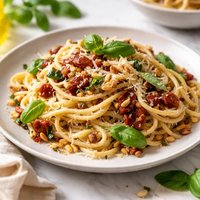 Pasta with Sun Dried Tomatoes and Pine Nuts
