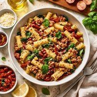 Pasta with Sun Dried Tomatoes and Sausage