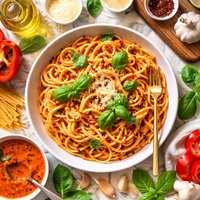 Pasta with Sweet Red Pepper Sauce