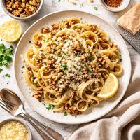 Pasta with Toasted Walnut and Parmigiano Reggiano Butter Sauce