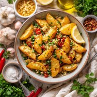 Patates Skortou Garlic Potatoes