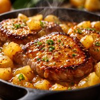 Paula Deen Pork Chops and Pineapple Pie