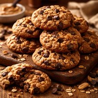 Pb N Oat Chip Cookies