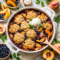 Peach and Blueberry Cobbler Worthy of a Sunday Dinner