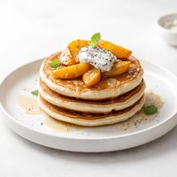 Peach and Poppy Seed Sour Cream Pancakes