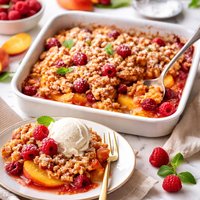 Peach and Raspberry Streusel